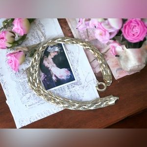 Sterling silver Italy weave multi strand bracelet